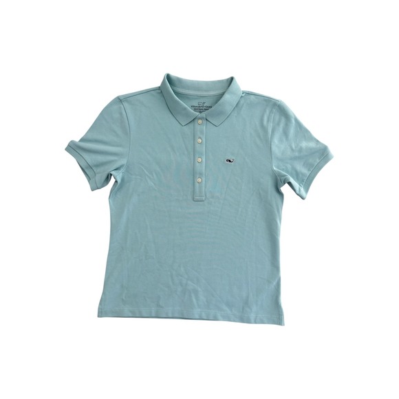 Vineyard Vines Tops - Vineyard Vines Heritage Polo Shirt Short Sleeve Whale Logo Aqua Women's XS NWOT